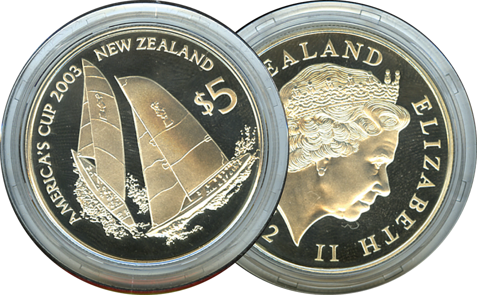 2003, Silbermünze aus Neuseeland &quot;America's Cup&quot;