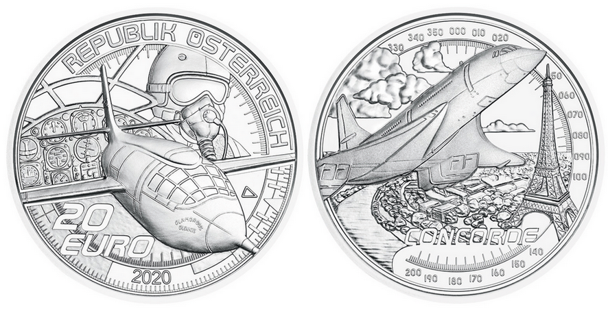 2020, 20 Euro Concorde, Österreich