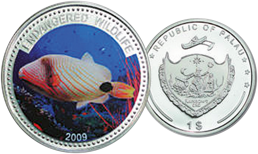 2011, Farb-Sondermünze "Orangenstreifen-Drückerfisch"