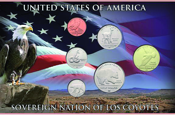 2011, offizieller Münzsatz der Los Coyotes-Indianer