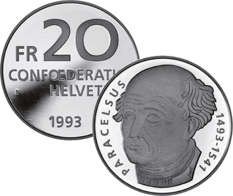 1993, 20 Fr. Gedenkmünze &quot;Paracelsus&quot;