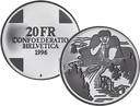 1996, 20 Fr. Gedenkmünze "Riese Gargantua"