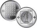 1998, 20 Fr. Gedenkmünze &quot;200 Jahre Helvetische Republik&quot;