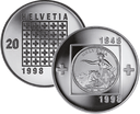 1998, 20 Fr. Gedenkmünze &quot;150 Jahre Schweizerischer Bundesstaat&quot;