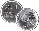 1998, 20 Fr. Gedenkmünze "100. Todestag Conrad Ferdinand Meyer"