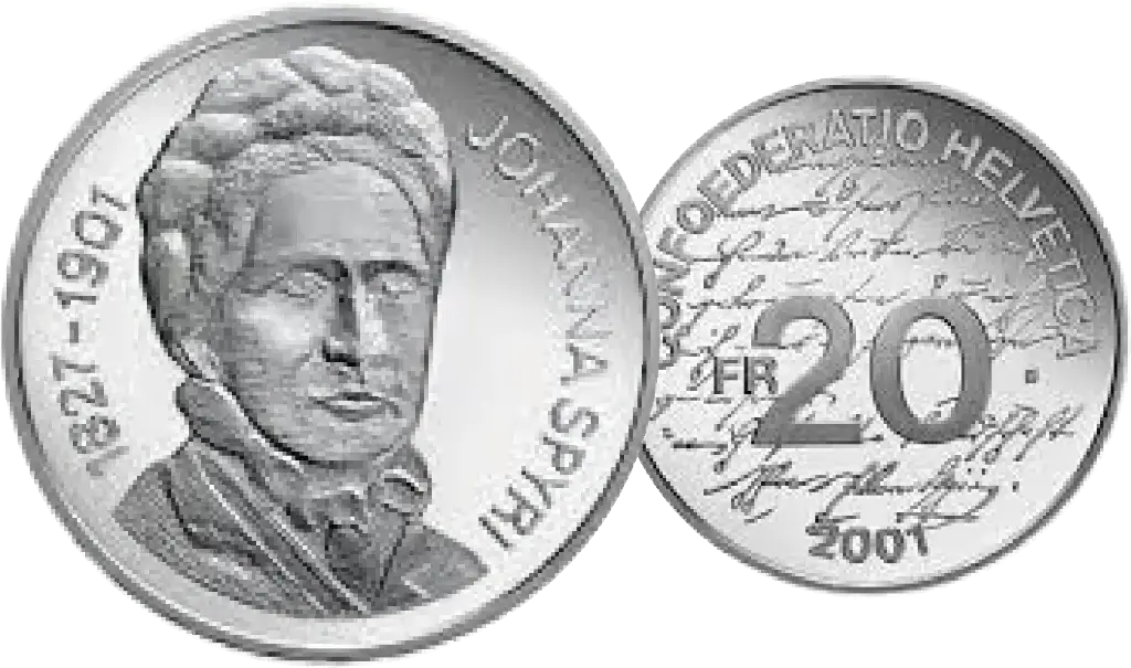 2001, 20 Fr. Gedenkmünze "Johanna Spyri"
