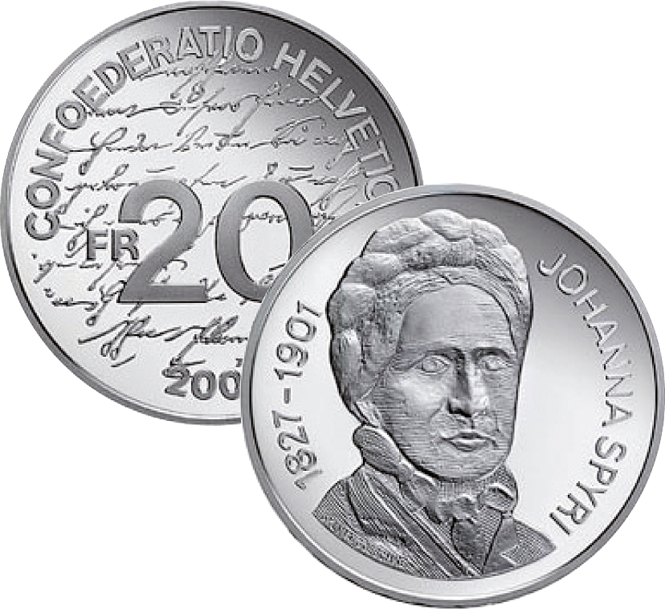 2001, 20 Fr. Gedenkmünze &quot;Johanna Spyri&quot;