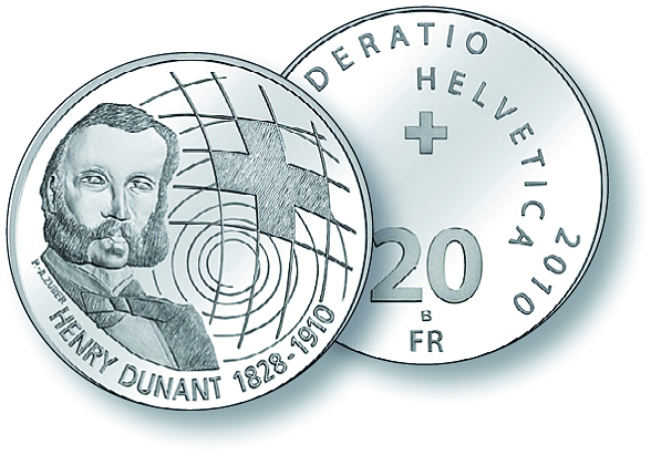 2010, 20 Fr. Gedenkmünze &quot;100. Todestag Henry Dunant II&quot;