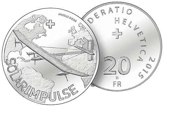 2015, 20 Fr. Gedenkmünze &quot;Solar Impulse&quot;