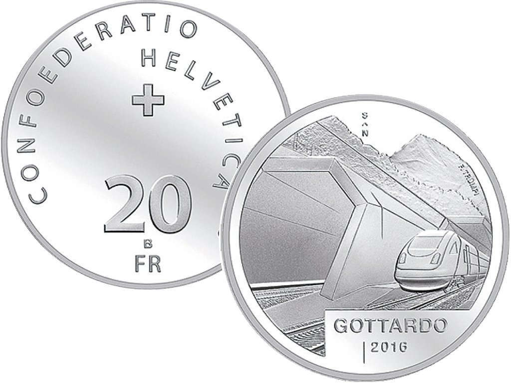 2016, 20 Fr. Gedenkmünze "Gottardo"