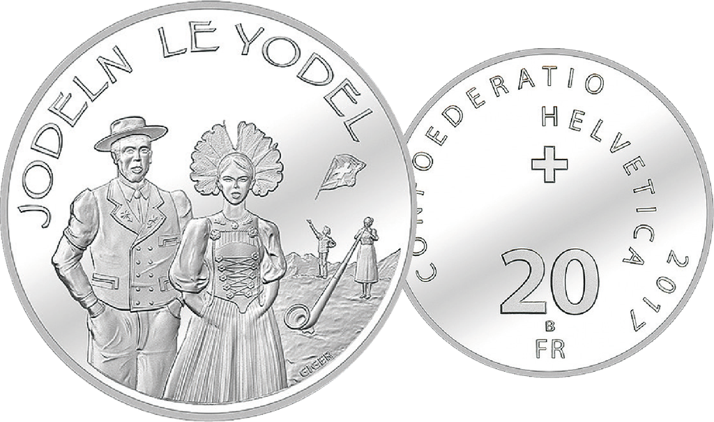 2017, 20 Fr. Gedenkmünze &quot;Jodeln&quot;