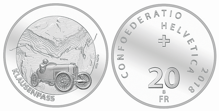 2018, 20 Fr. Gedenkmünze "Klausenpass"