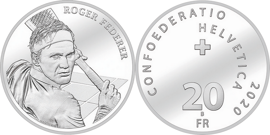 2020, 20 Fr. Gedenkmünze "Roger Federer"