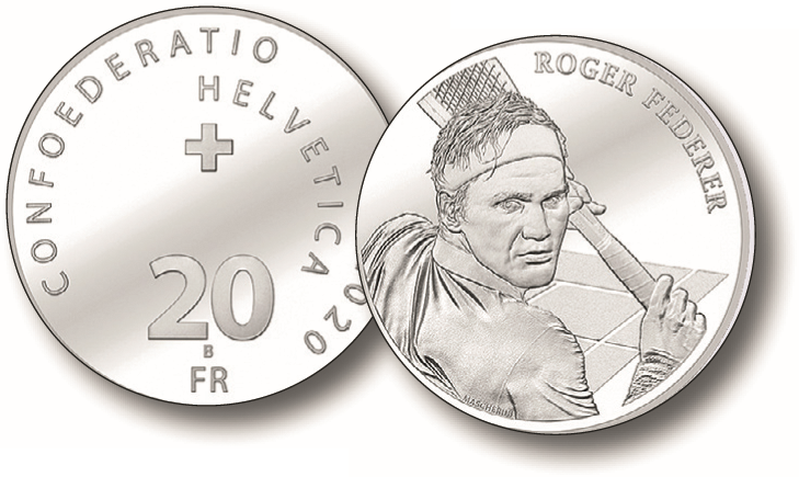 2020, 20 Fr. Gedenkmünze "Roger Federer"