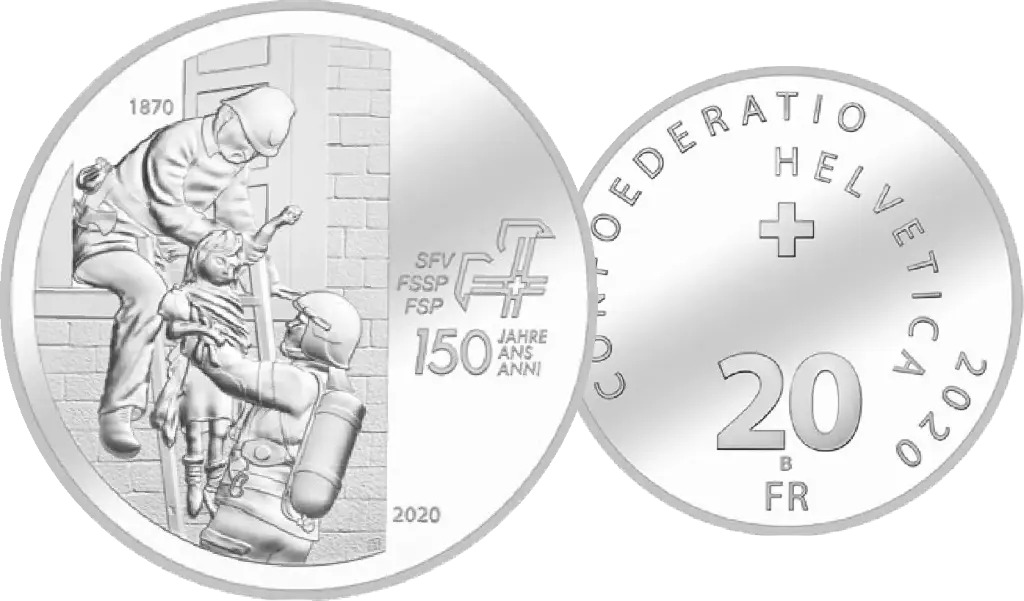 2020, 20 Fr. Gedenkmünze "150 Jahre Schweizerischer Feuerwehrverband"
