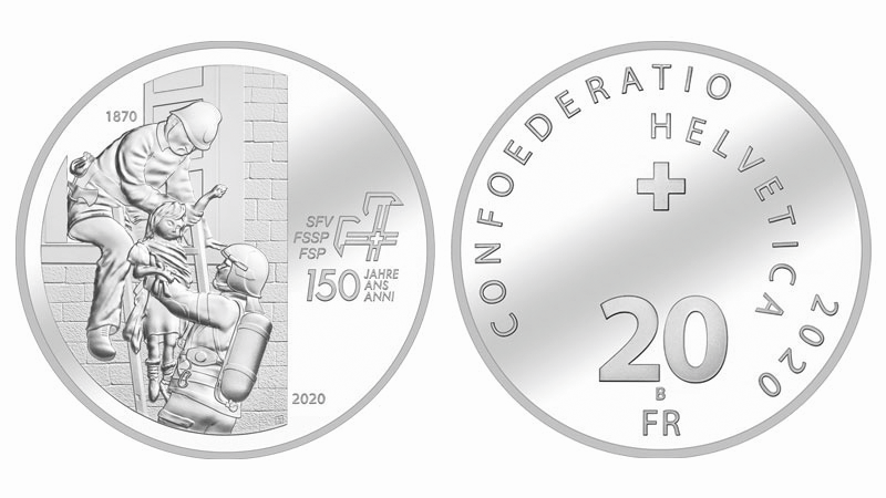 2020, 20 Fr. Gedenkmünze "150 Jahre Schweizerischer Feuerwehrverband"