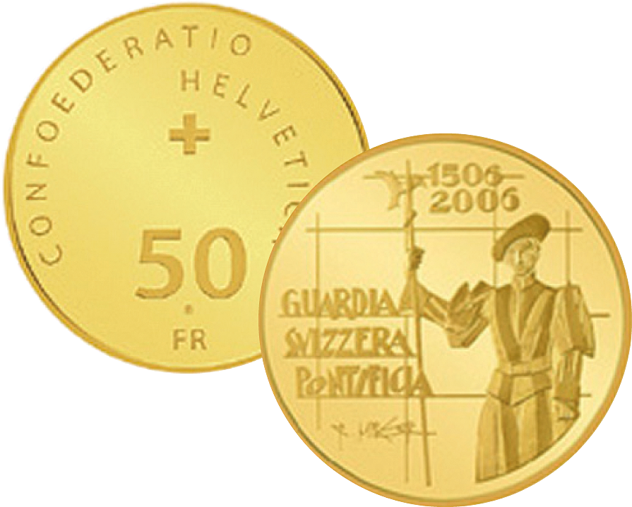 2006, 50 Fr. Gedenkmünze "Schweizergarde"