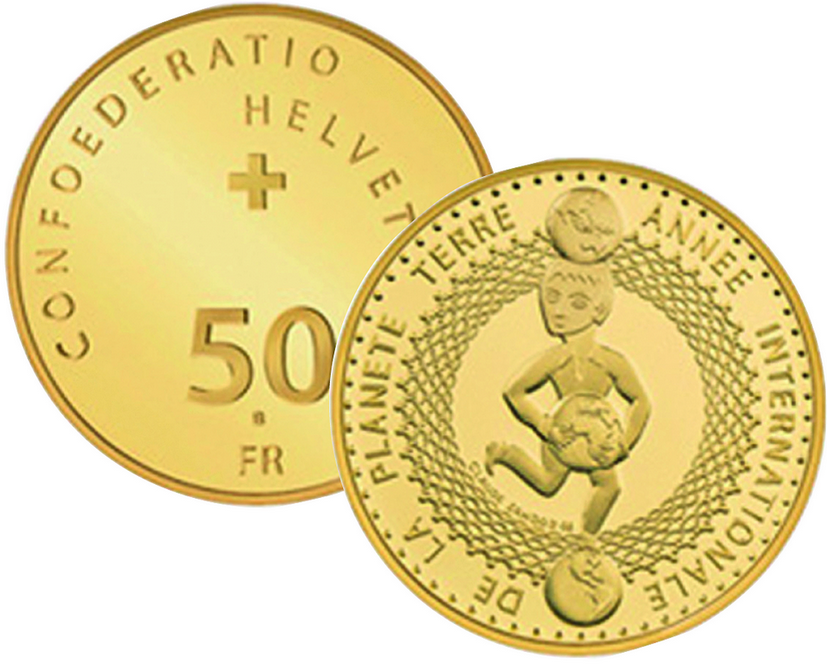 2008, 50 Fr. Gedenkmünze &quot;Jahr des Planeten Erde&quot;