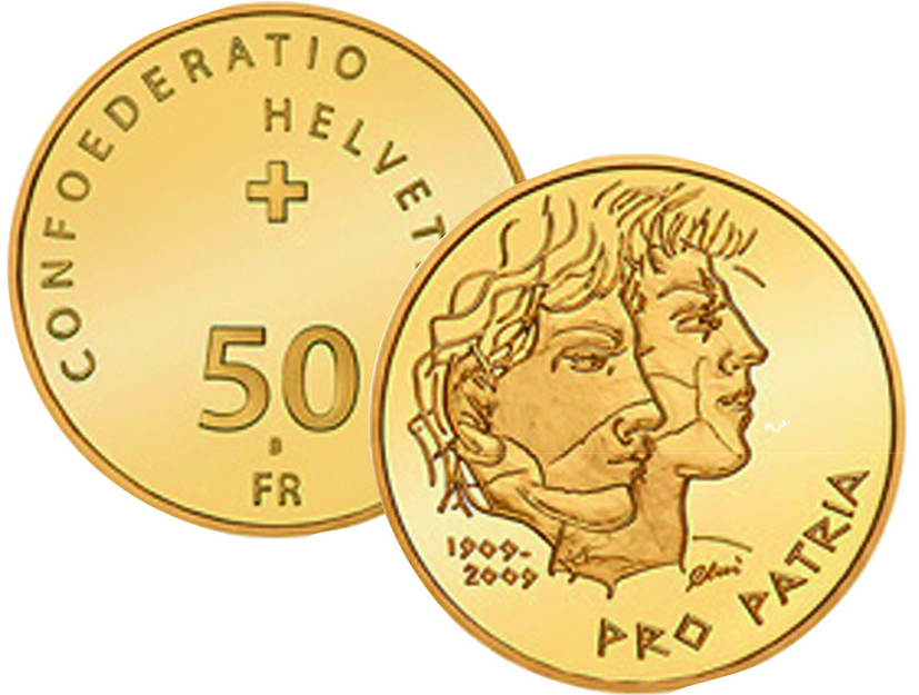 2009, 50 Fr. Gedenkmünze "100 Jahre Pro Patria"