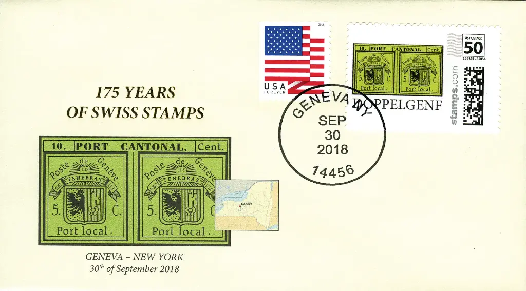 2018, US-Zazzle Briefmarke "175 Jahre Schweizer Briefmarken"