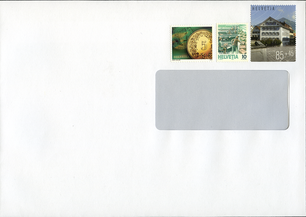 Frankatur à Fr. 1.00 inkl. Couverts C5 mit Fenster rechts, 500 Stk.