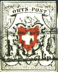 2 1-2 Rp. schwarz-rot, Type 5