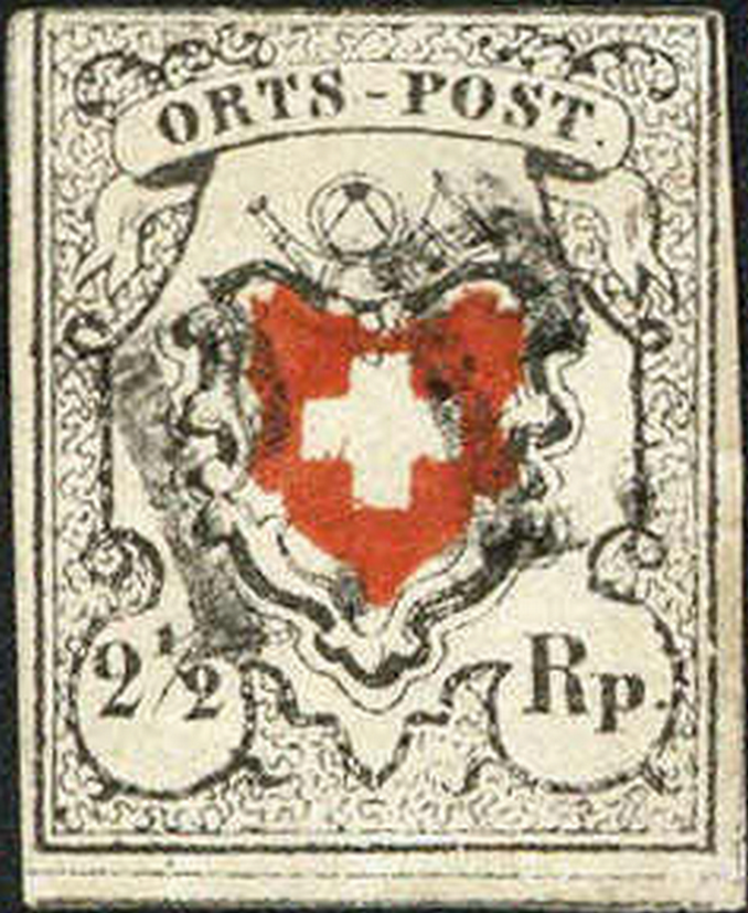 2 1-2 Rp. schwarz-rot, Type 2