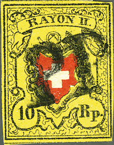 10 Rp. schwarz/rot/gelb, Type 27, Stein B (RO)