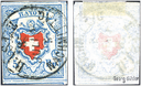 5 Rp. hellblau-rot, Type 17, Stein C1 (LO), &quot;Dünnes Papier, durchscheinender Rotdruck&quot;