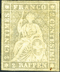 2 Rp. grau, Berner Druck, 4. Auflage