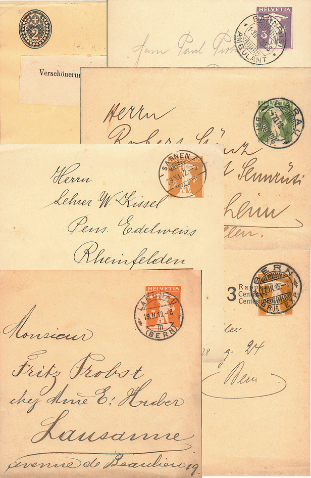 1905-1928, Kollektion mit Schweizer Streifbändern