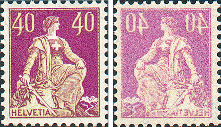 40 Rp. lila-grünlich, "Vollständiger Abklatsch"