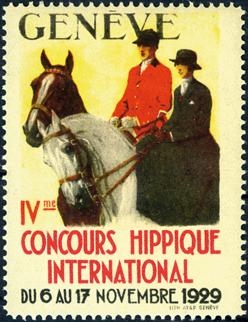 1929, Werbevignette, 4. Concours hippique Genève