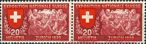 20 Rp. karmin-zinnober, "Markante diagonale Streifung"