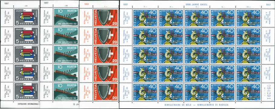 1957, Werbe- und Gedenkmarken