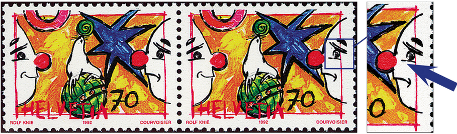 70 Rp. Seelöwe mit August, "Fleck im Auge"