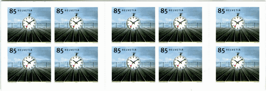 85 Rp. Bahnhofsuhr, "Ungezähnt statt gezähnt"