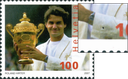 100 Rp. Roger Federer, "Schwarzer Manschettenknopf am Ärmel"