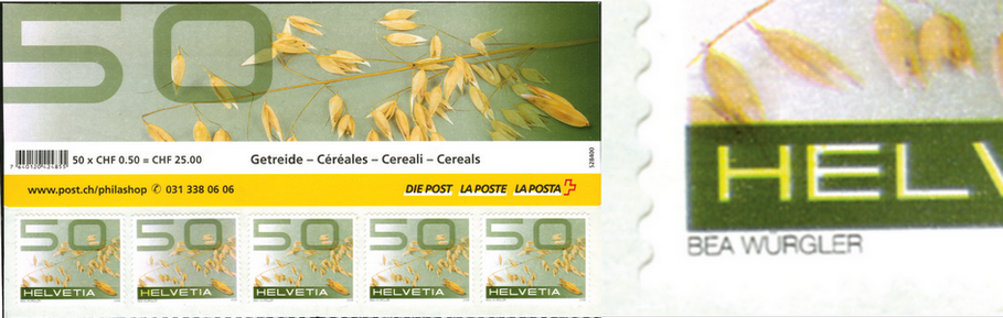 50 Rp. Hafer, &quot;Grosser gelber Fleck&quot; in Helvetia