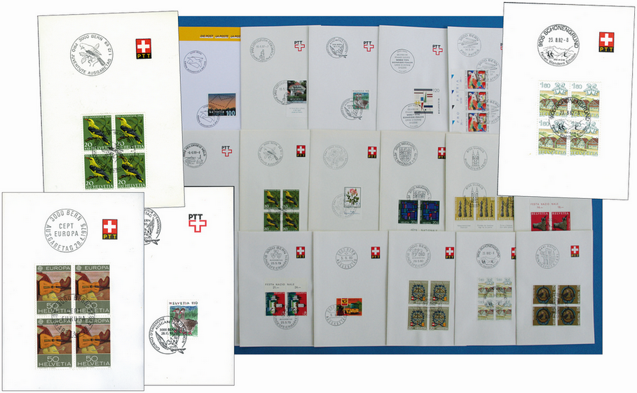1970-1997, Spezialkollektion mit über 20 dekorativen PTT-Sammelblättern