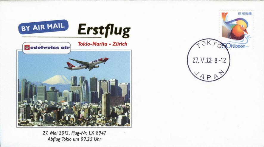 2012, Erstflug Edelweiss Airlines Tokio-Narita - Zürich