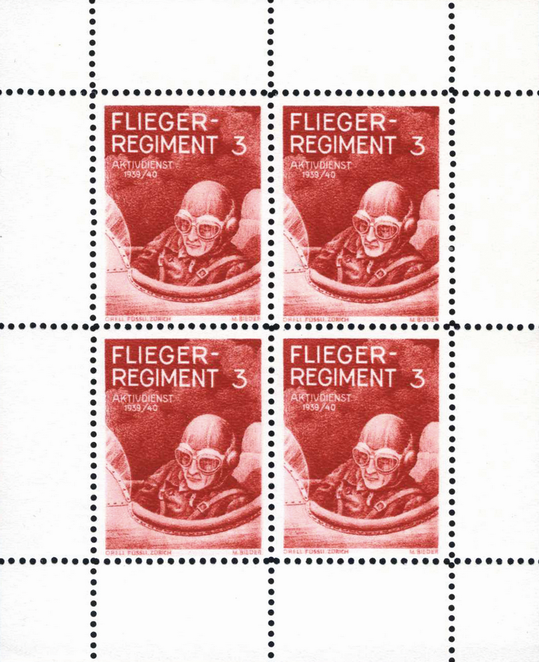 1939-40 Flieger-Regiment 3, Pilot im Cokpit bräunlichkarmin (Kat.Nr.39), Blockausgabe
