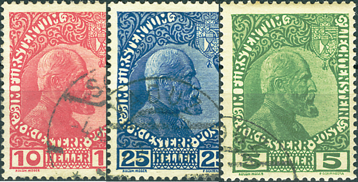 1912-1916, Fürst Johann II. mit Umschrift und Wappen