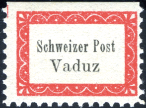 schwarz-rot, dreiseitig gezähnt