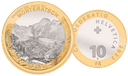 2022, 10 Fr. Gedenkmünzen "Morteratsch-Gletscher"