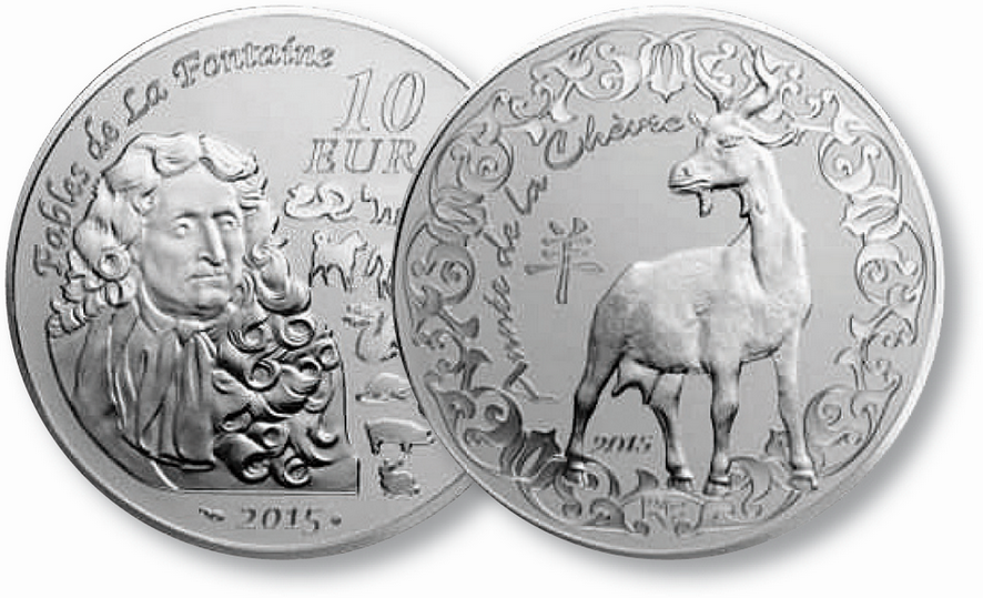2015, 10-Euro-Sondermünze &quot;Jahr der Ziege&quot; von Frankreich