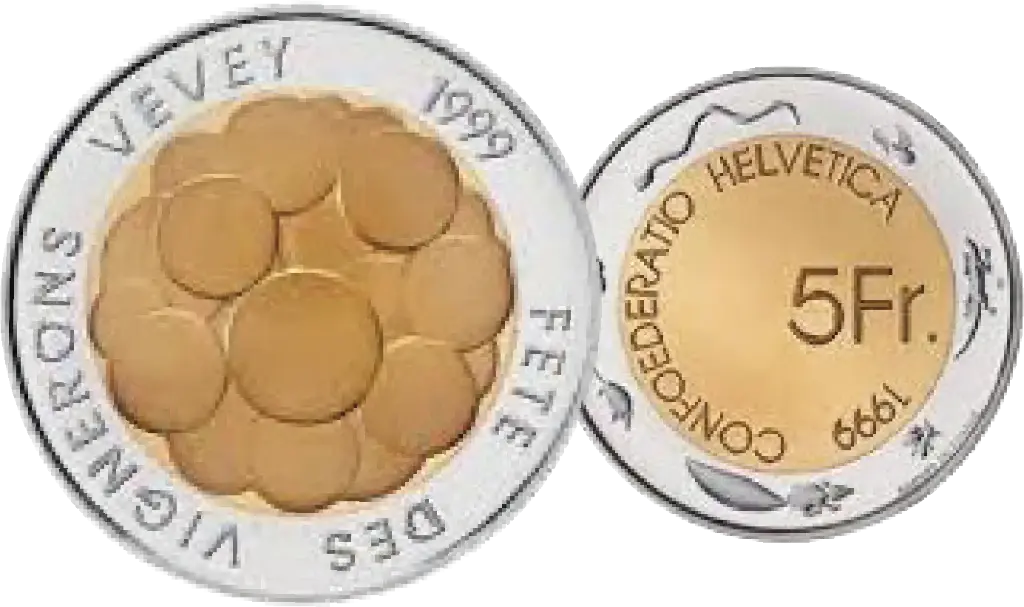 1999, 5 Fr. Gedenkmünze "Fete des Vignerons"