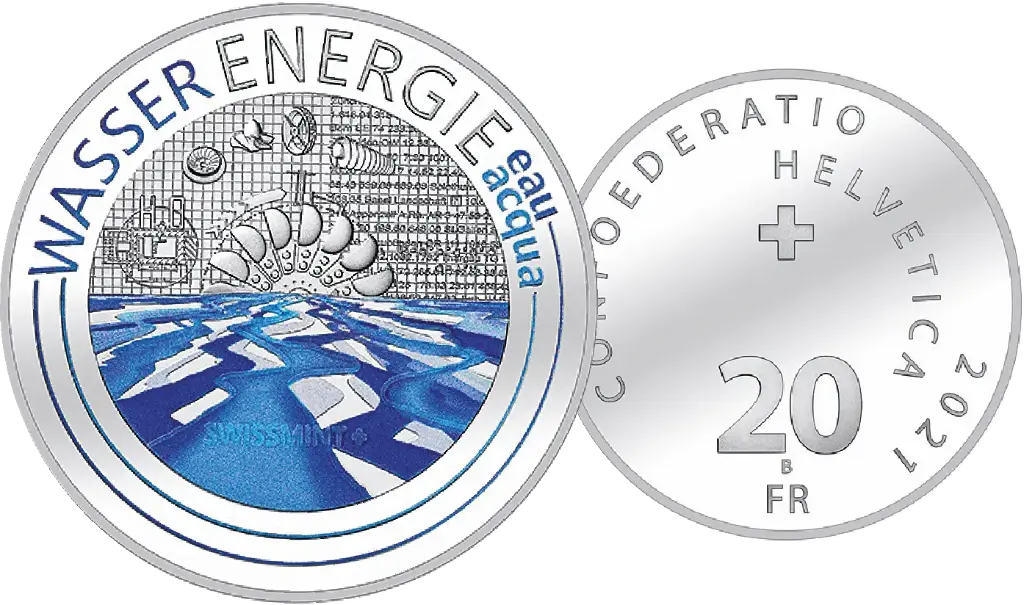 2021, 20 Fr. Gedenkmünze "Wasserenergie"