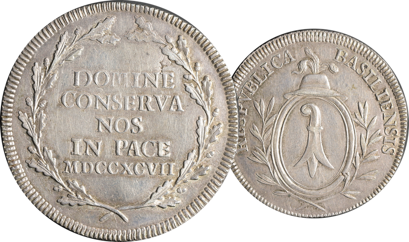 1797, Halbtaler Basel, letzte Münze der Stadt Basel