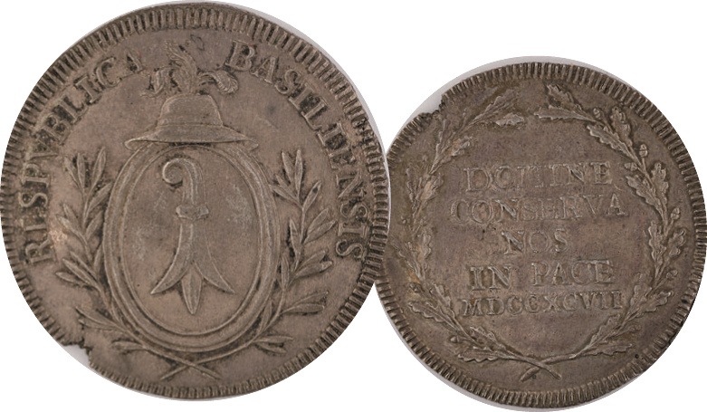 1797, Halbtaler Basel, letzte Münze der Stadt Basel